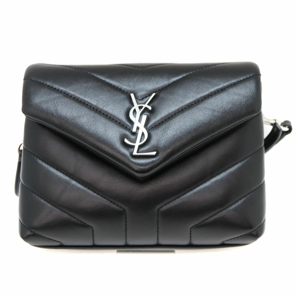 SAINT LAURENT Loulou Shoulder Bag Leather Black